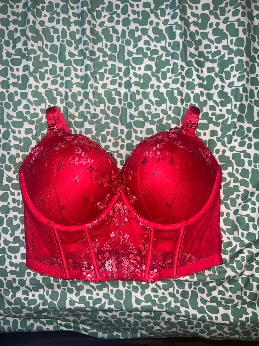 Victoria's Secret Red Lace Longline Bustier